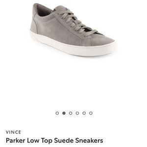 Vince Gray Suede Low Top Sneakers